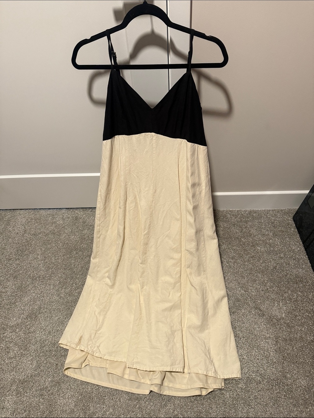 Black and Cream Two-Tone Dress